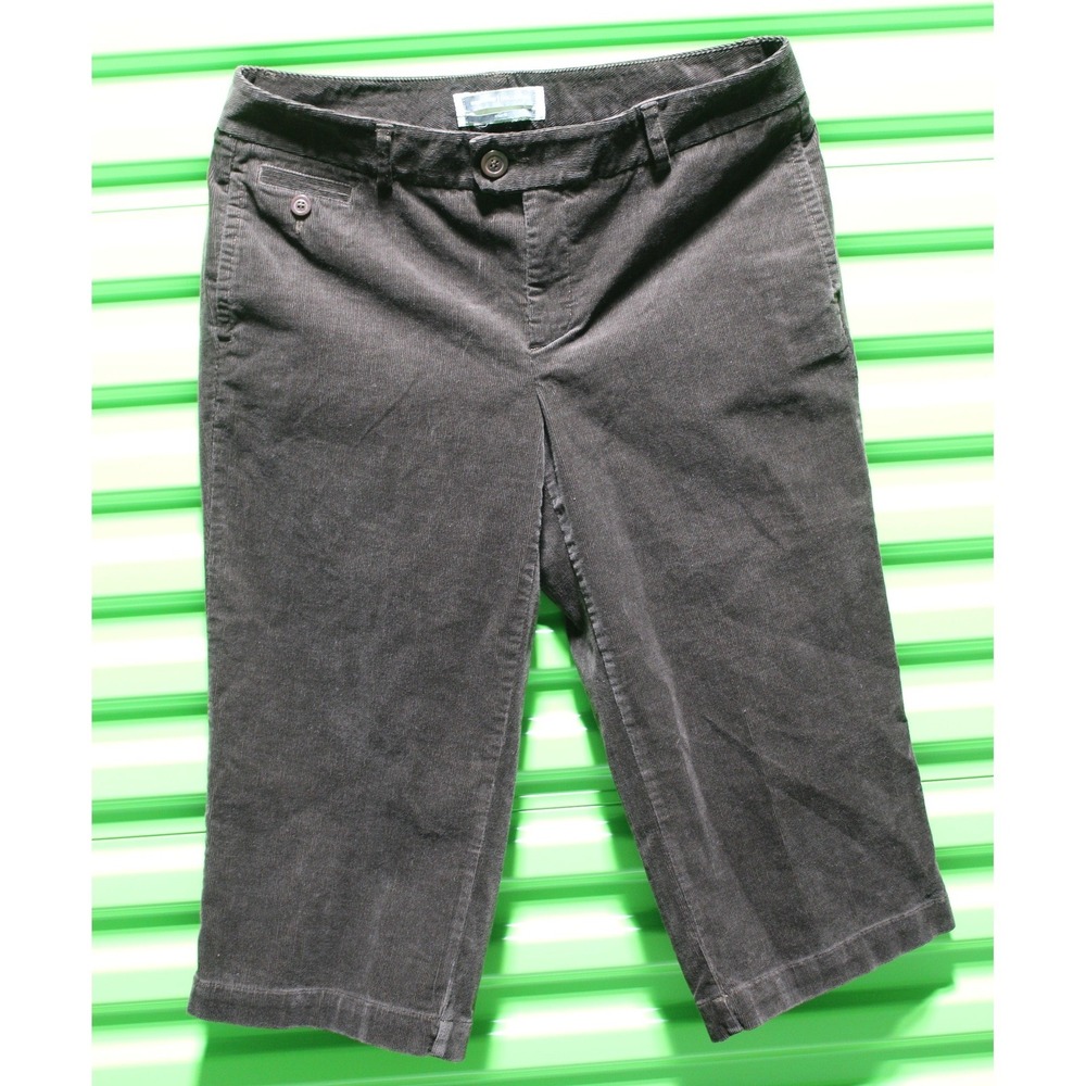 Dockers Collection Brown Corduroy Shorts Womens 12 Ideal Fit Wide Leg Capris